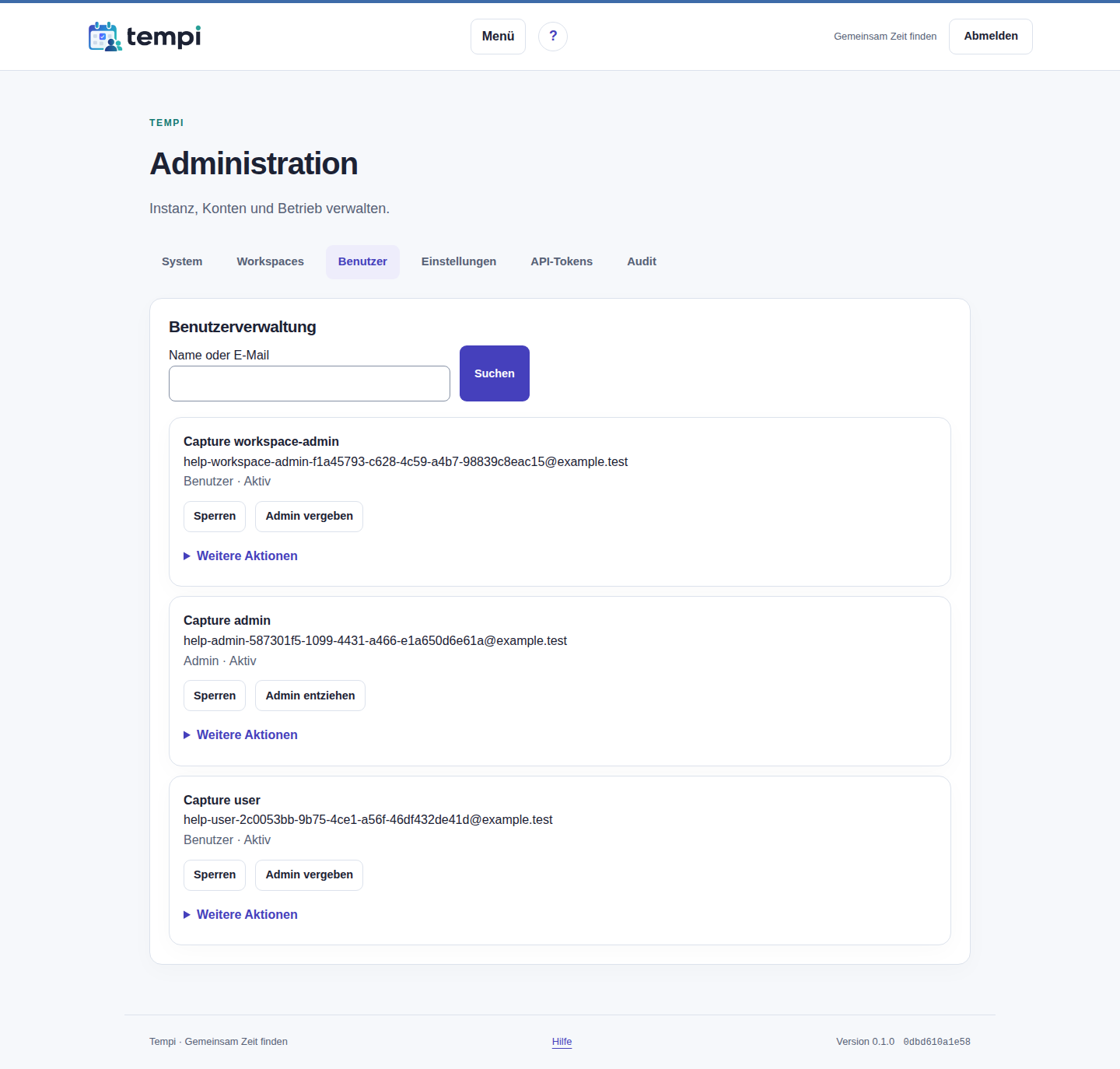 Benutzer – Instanzadministration, helle Ansicht, 1440 px