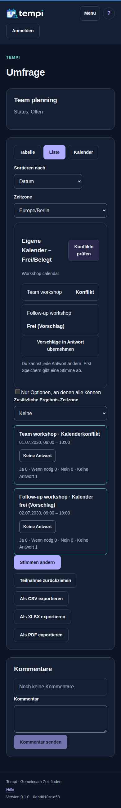 Kalenderkonflikte prüfen – Gast, dunkle Ansicht, 390 px