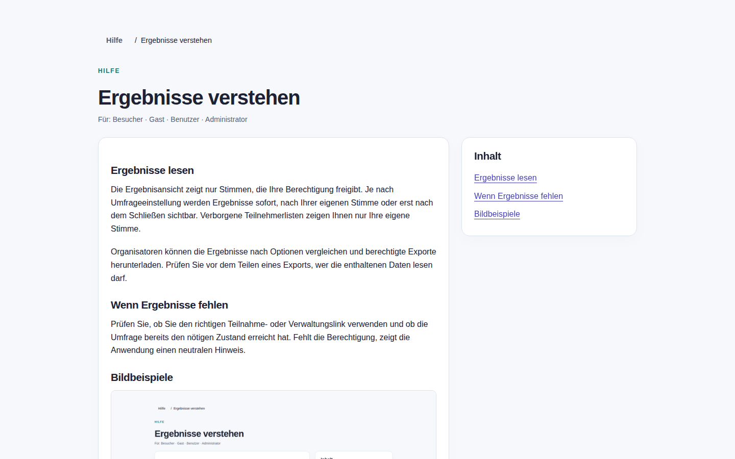 Ergebnisse verstehen – angemeldetes Konto, helle Ansicht, 1440 px
