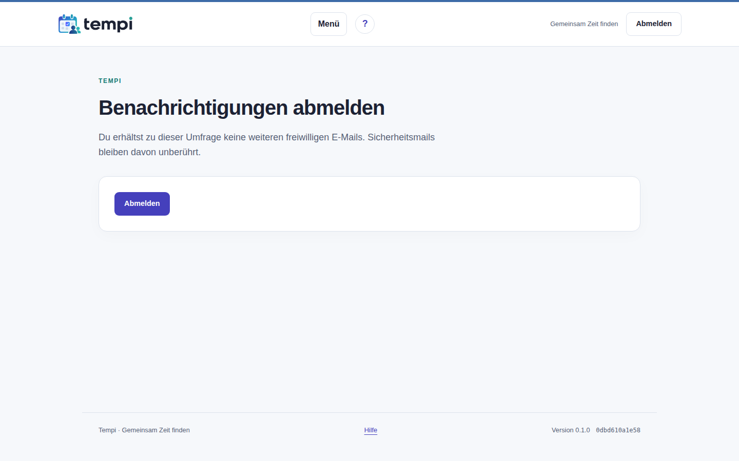 Abmelden – angemeldetes Konto, helle Ansicht, 1440 px