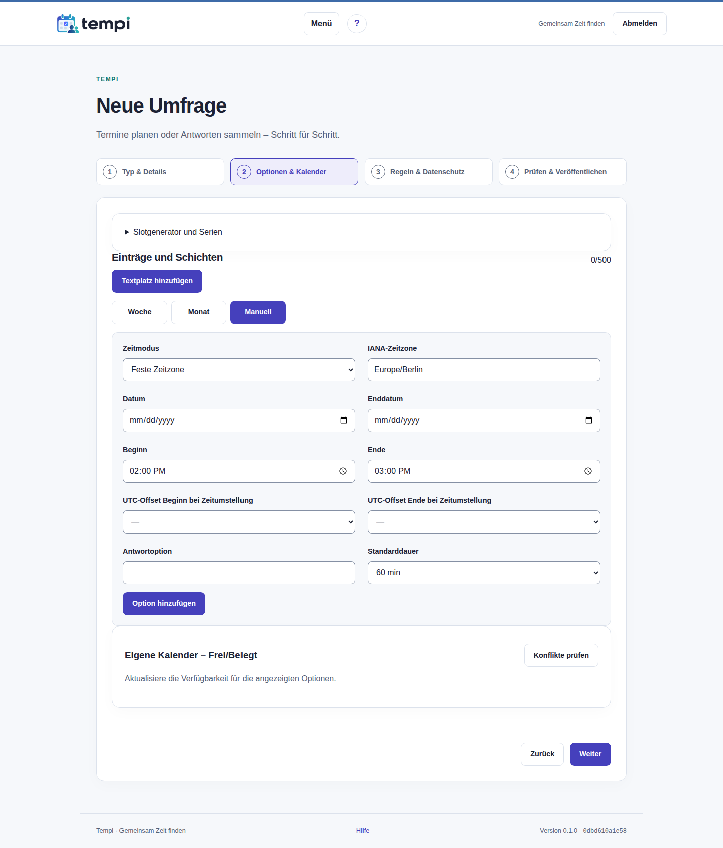 Eintragslisten mit Platzlimit – Instanzadministration, helle Ansicht, 1440 px